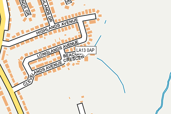 LA13 0AP map - OS OpenMap – Local (Ordnance Survey)