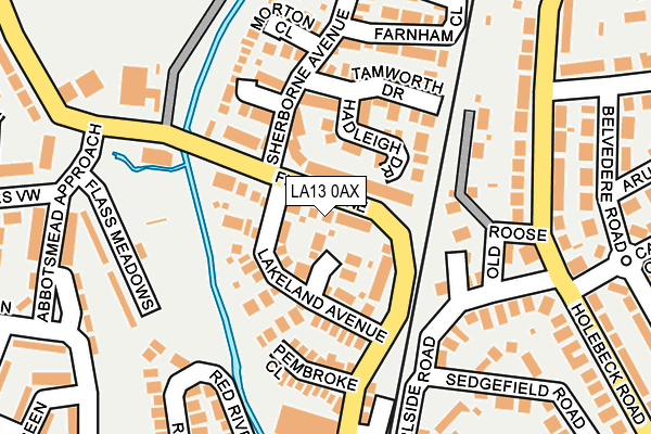 LA13 0AX map - OS OpenMap – Local (Ordnance Survey)