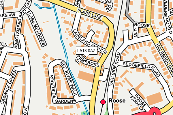 LA13 0AZ map - OS OpenMap – Local (Ordnance Survey)