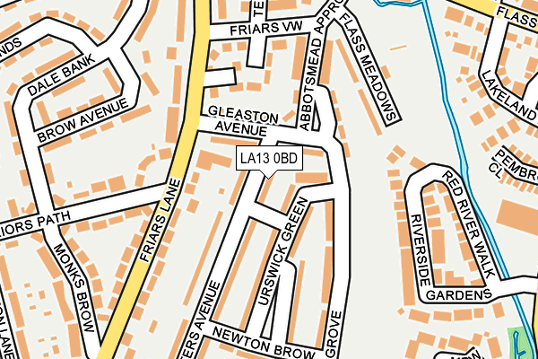 LA13 0BD map - OS OpenMap – Local (Ordnance Survey)