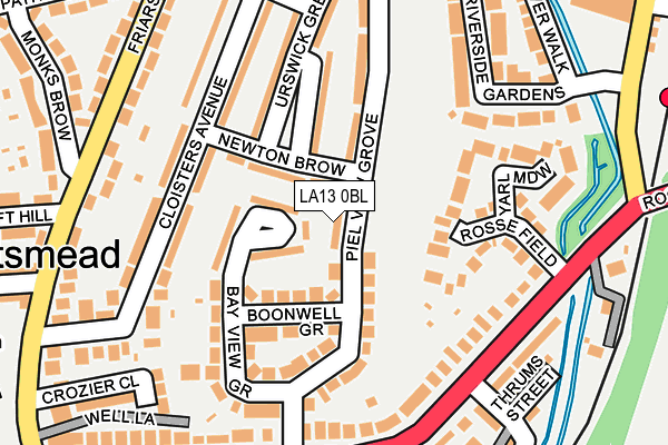 LA13 0BL map - OS OpenMap – Local (Ordnance Survey)