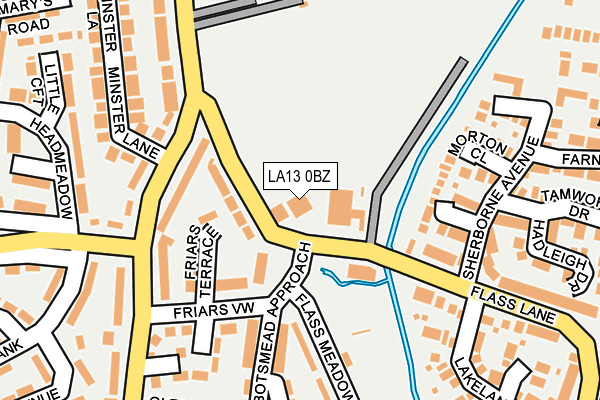 LA13 0BZ map - OS OpenMap – Local (Ordnance Survey)