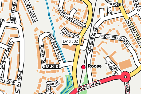 LA13 0DZ map - OS OpenMap – Local (Ordnance Survey)