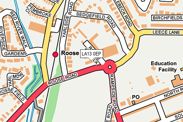 LA13 0EP map - OS OpenMap – Local (Ordnance Survey)