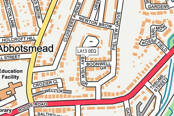LA13 0EQ map - OS OpenMap – Local (Ordnance Survey)