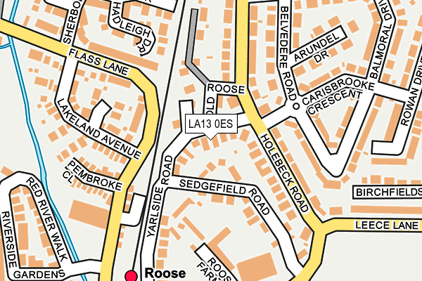 LA13 0ES map - OS OpenMap – Local (Ordnance Survey)
