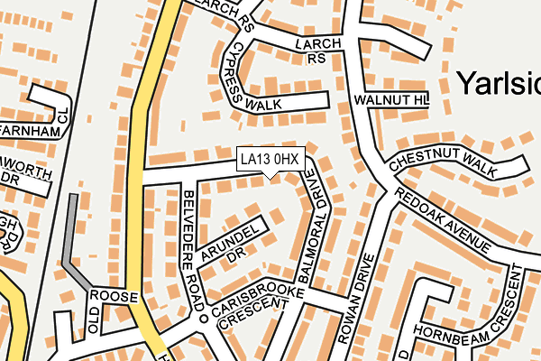 LA13 0HX map - OS OpenMap – Local (Ordnance Survey)
