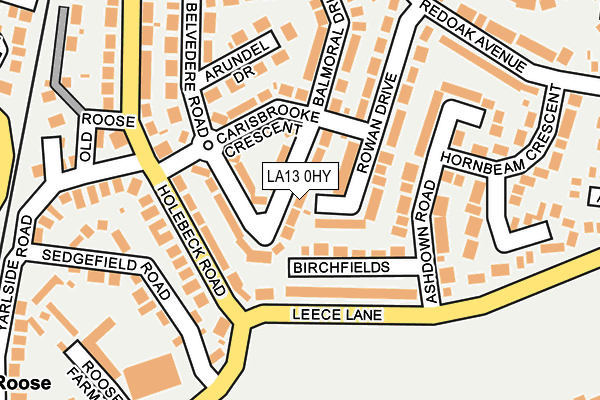 LA13 0HY map - OS OpenMap – Local (Ordnance Survey)