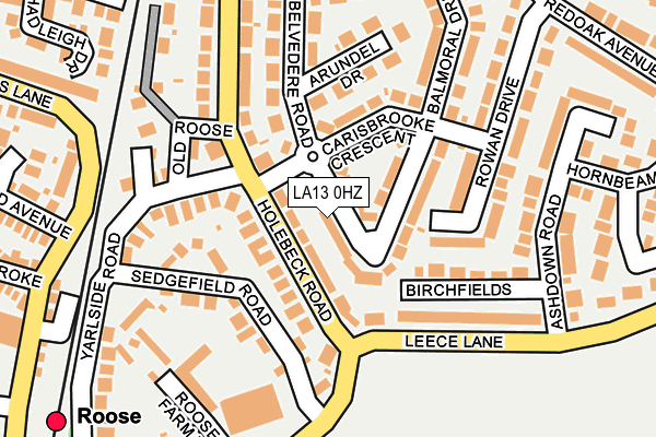 LA13 0HZ map - OS OpenMap – Local (Ordnance Survey)
