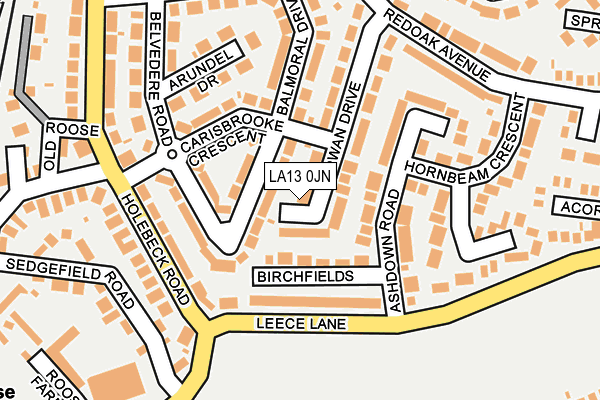 LA13 0JN map - OS OpenMap – Local (Ordnance Survey)
