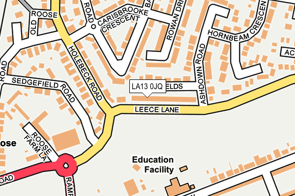 LA13 0JQ map - OS OpenMap – Local (Ordnance Survey)