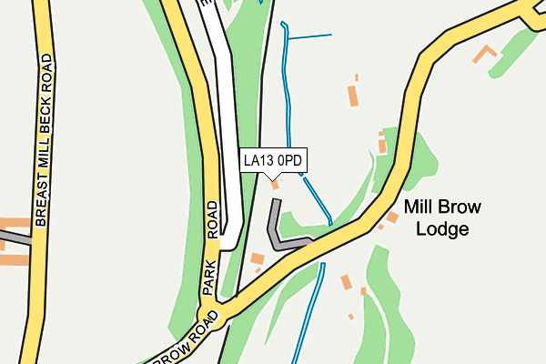 LA13 0PD map - OS OpenMap – Local (Ordnance Survey)