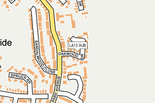 LA13 0UB map - OS OpenMap – Local (Ordnance Survey)