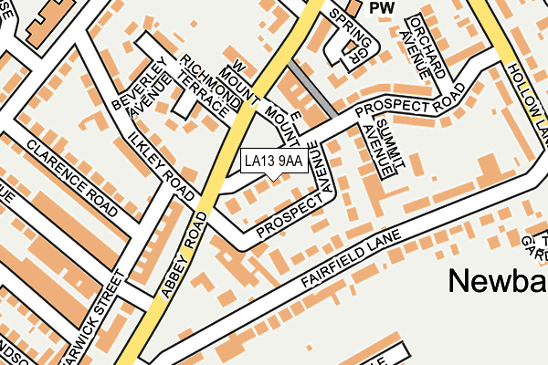LA13 9AA map - OS OpenMap – Local (Ordnance Survey)