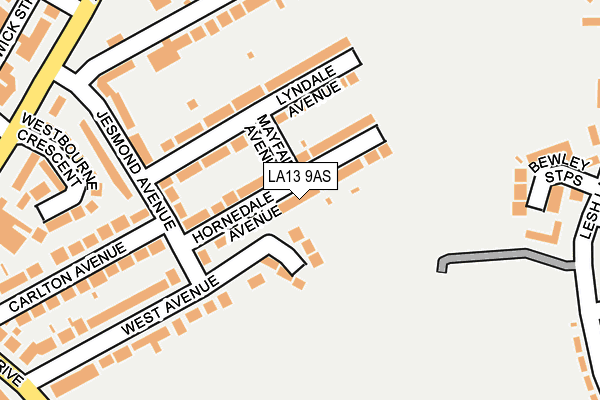 LA13 9AS map - OS OpenMap – Local (Ordnance Survey)