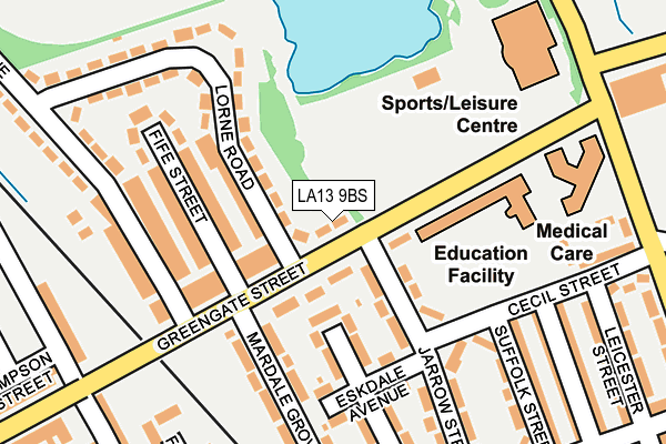 LA13 9BS map - OS OpenMap – Local (Ordnance Survey)