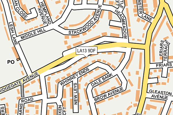 LA13 9DF map - OS OpenMap – Local (Ordnance Survey)