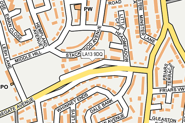 LA13 9DQ map - OS OpenMap – Local (Ordnance Survey)