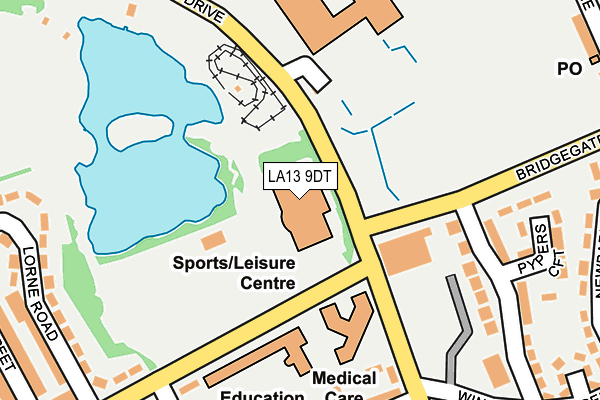 LA13 9DT map - OS OpenMap – Local (Ordnance Survey)