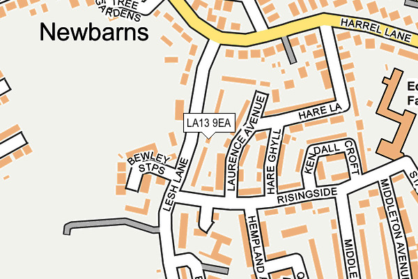 LA13 9EA map - OS OpenMap – Local (Ordnance Survey)