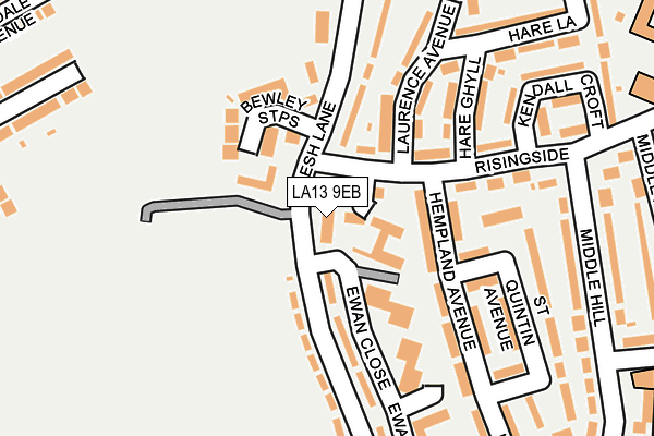 LA13 9EB map - OS OpenMap – Local (Ordnance Survey)