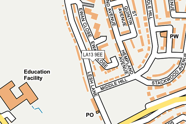 LA13 9EE map - OS OpenMap – Local (Ordnance Survey)