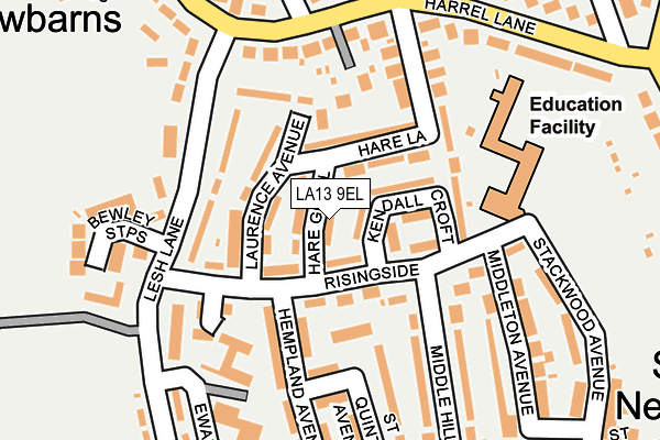 LA13 9EL map - OS OpenMap – Local (Ordnance Survey)