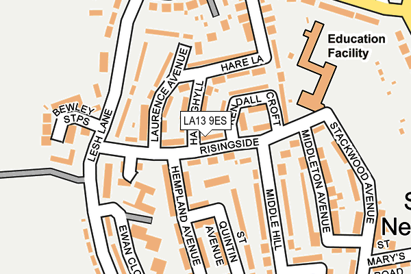 LA13 9ES map - OS OpenMap – Local (Ordnance Survey)