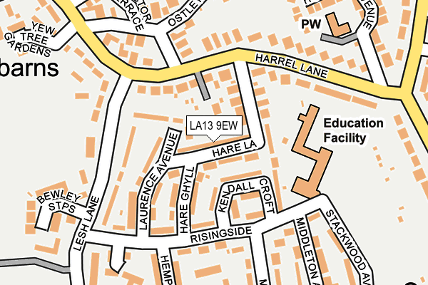 LA13 9EW map - OS OpenMap – Local (Ordnance Survey)