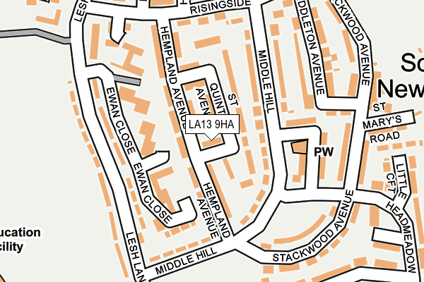LA13 9HA map - OS OpenMap – Local (Ordnance Survey)