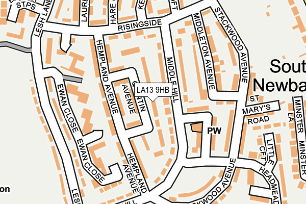 LA13 9HB map - OS OpenMap – Local (Ordnance Survey)