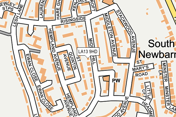 LA13 9HD map - OS OpenMap – Local (Ordnance Survey)