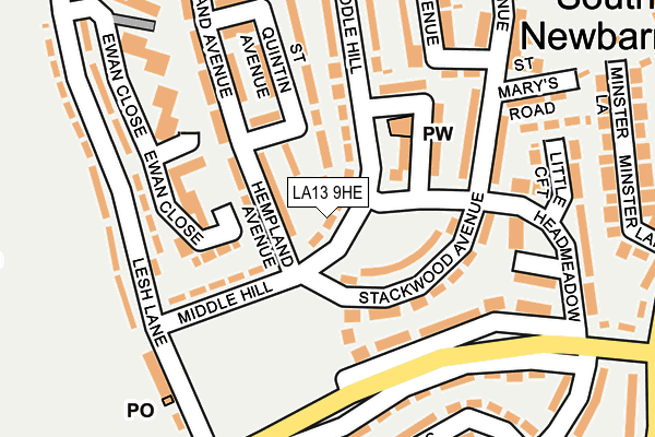 LA13 9HE map - OS OpenMap – Local (Ordnance Survey)
