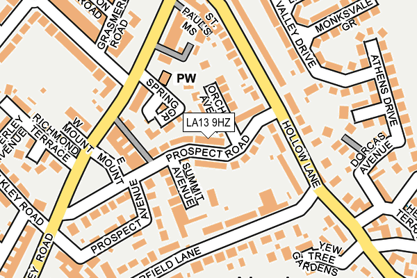 LA13 9HZ map - OS OpenMap – Local (Ordnance Survey)