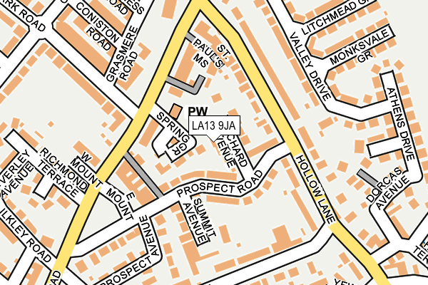 LA13 9JA map - OS OpenMap – Local (Ordnance Survey)