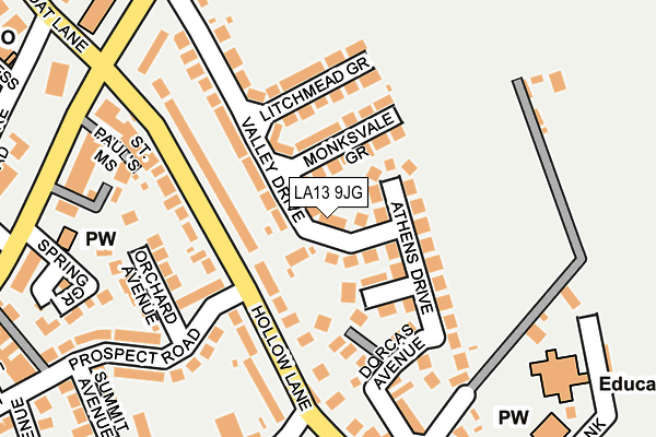 LA13 9JG map - OS OpenMap – Local (Ordnance Survey)