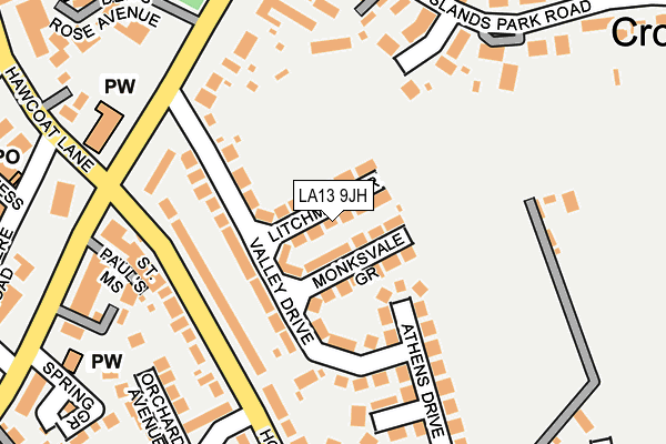 LA13 9JH map - OS OpenMap – Local (Ordnance Survey)