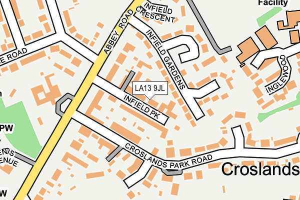 LA13 9JL map - OS OpenMap – Local (Ordnance Survey)