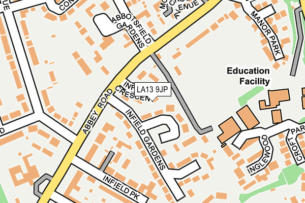 LA13 9JP map - OS OpenMap – Local (Ordnance Survey)
