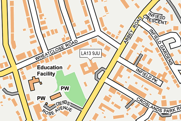 LA13 9JU map - OS OpenMap – Local (Ordnance Survey)