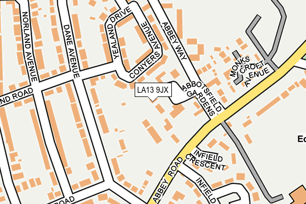 LA13 9JX map - OS OpenMap – Local (Ordnance Survey)