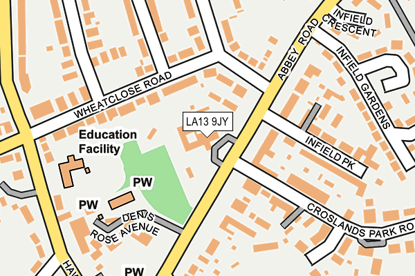 LA13 9JY map - OS OpenMap – Local (Ordnance Survey)