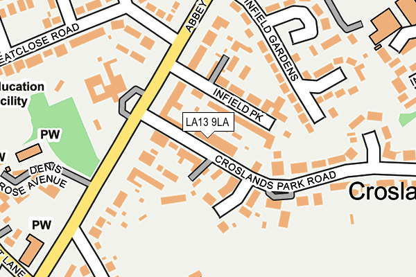 LA13 9LA map - OS OpenMap – Local (Ordnance Survey)