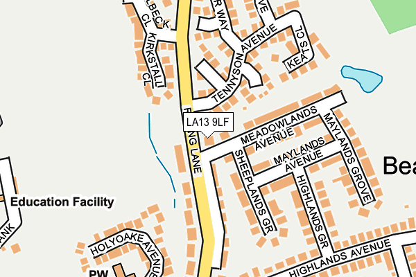 LA13 9LF map - OS OpenMap – Local (Ordnance Survey)