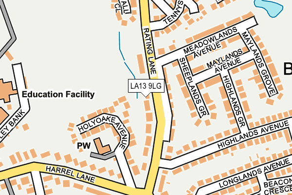 LA13 9LG map - OS OpenMap – Local (Ordnance Survey)