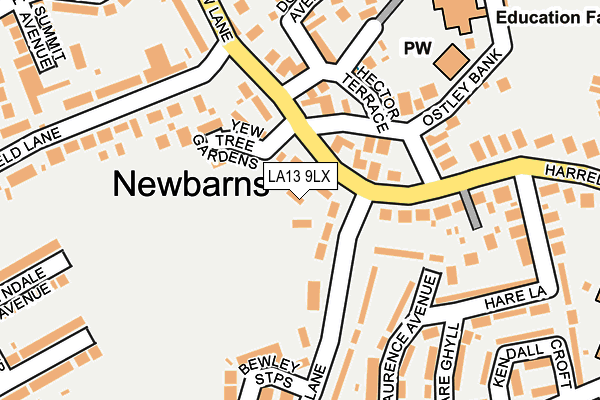 LA13 9LX map - OS OpenMap – Local (Ordnance Survey)