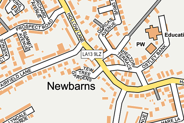 LA13 9LZ map - OS OpenMap – Local (Ordnance Survey)