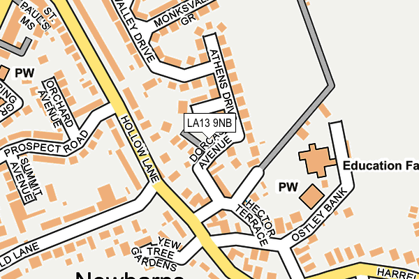 LA13 9NB map - OS OpenMap – Local (Ordnance Survey)