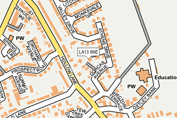 LA13 9NE map - OS OpenMap – Local (Ordnance Survey)