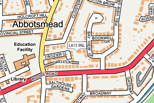 LA13 9NL map - OS OpenMap – Local (Ordnance Survey)